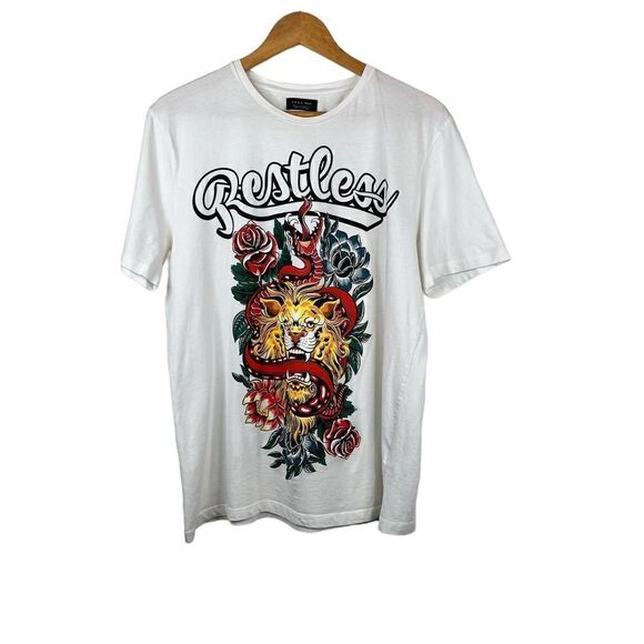 ZARA Man Lion & Serpent Graphic T-shirt the Restless Lion Size XL - Picture 2 of 4